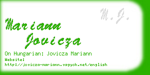 mariann jovicza business card